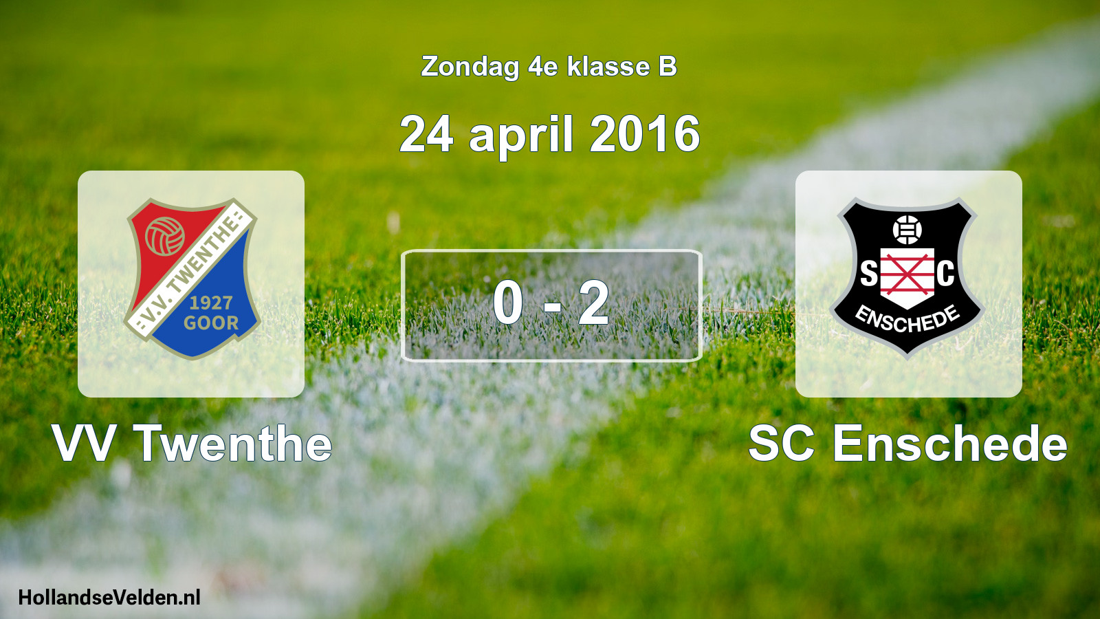 Total number of matches played: VV Twenthe - SC Enschede 0 - 2 (24 April 2016)
