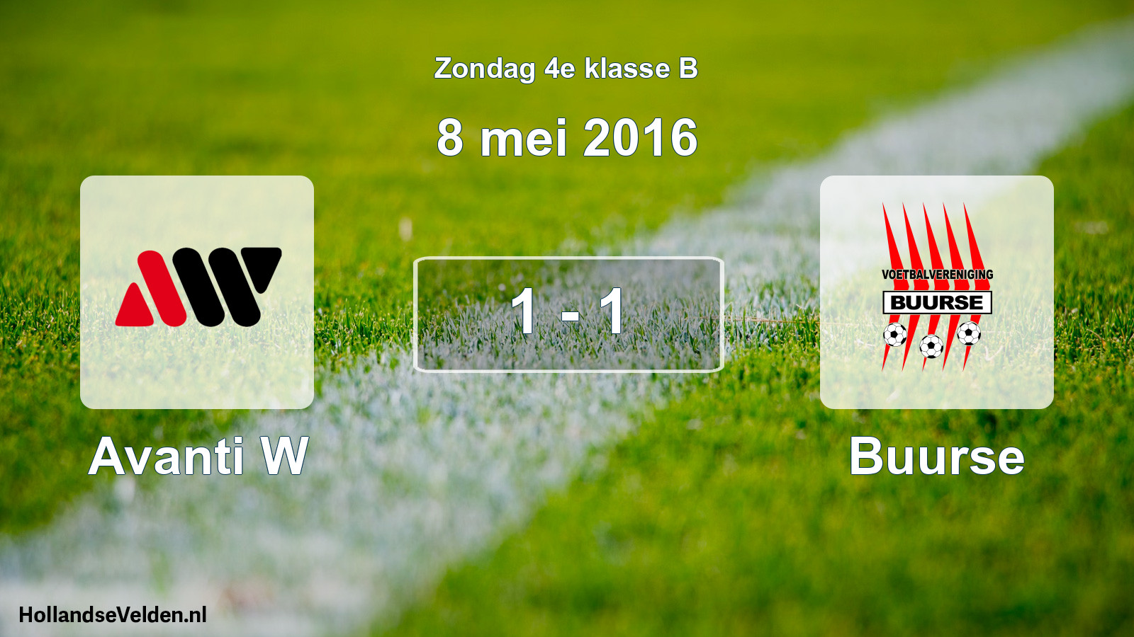 Total number of matches played: Avanti W - Buurse 1 - 1 (8 May 2016)