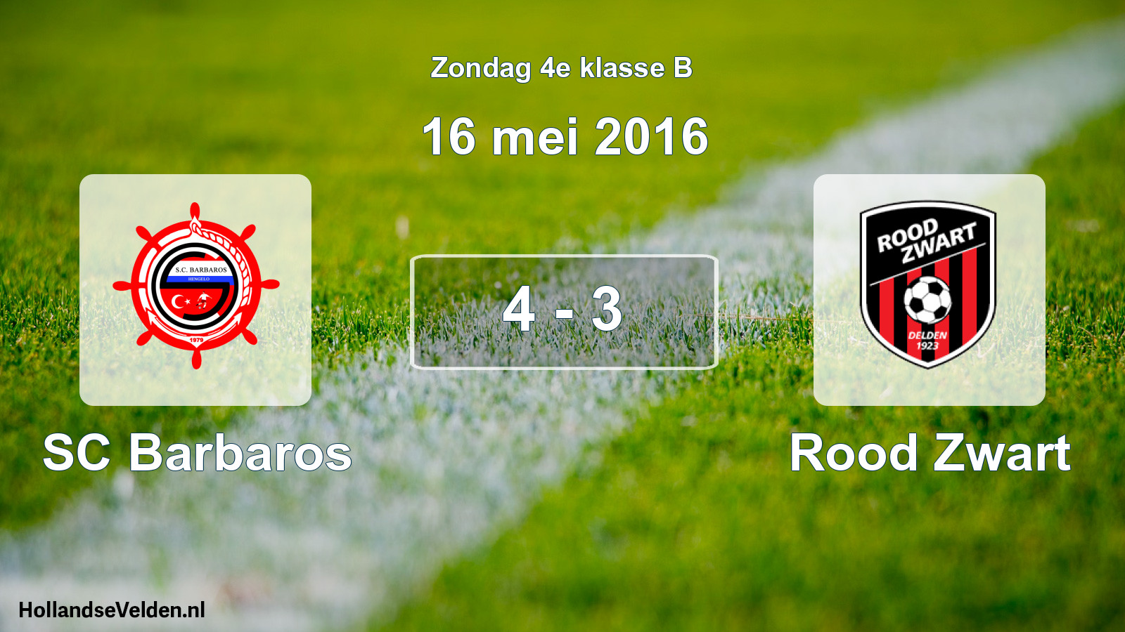 Total number of matches played: SC Barbaros - Rood Zwart 4 - 3 (16 May 2016)