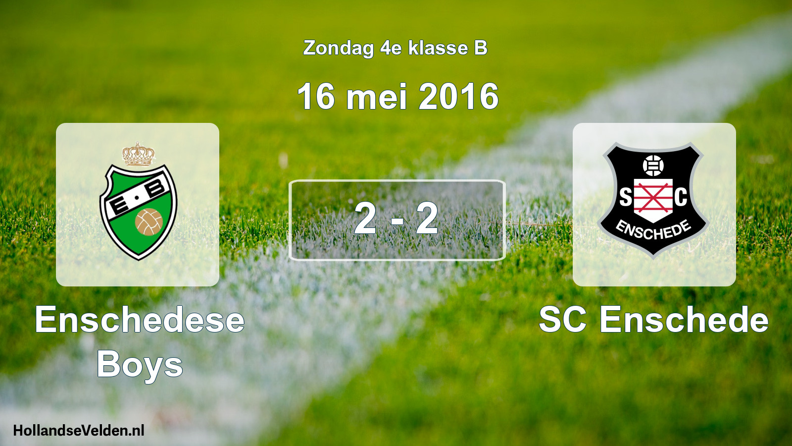 Total number of matches played: Enschedese Boys - SC Enschede 2 - 2 (16 May 2016)