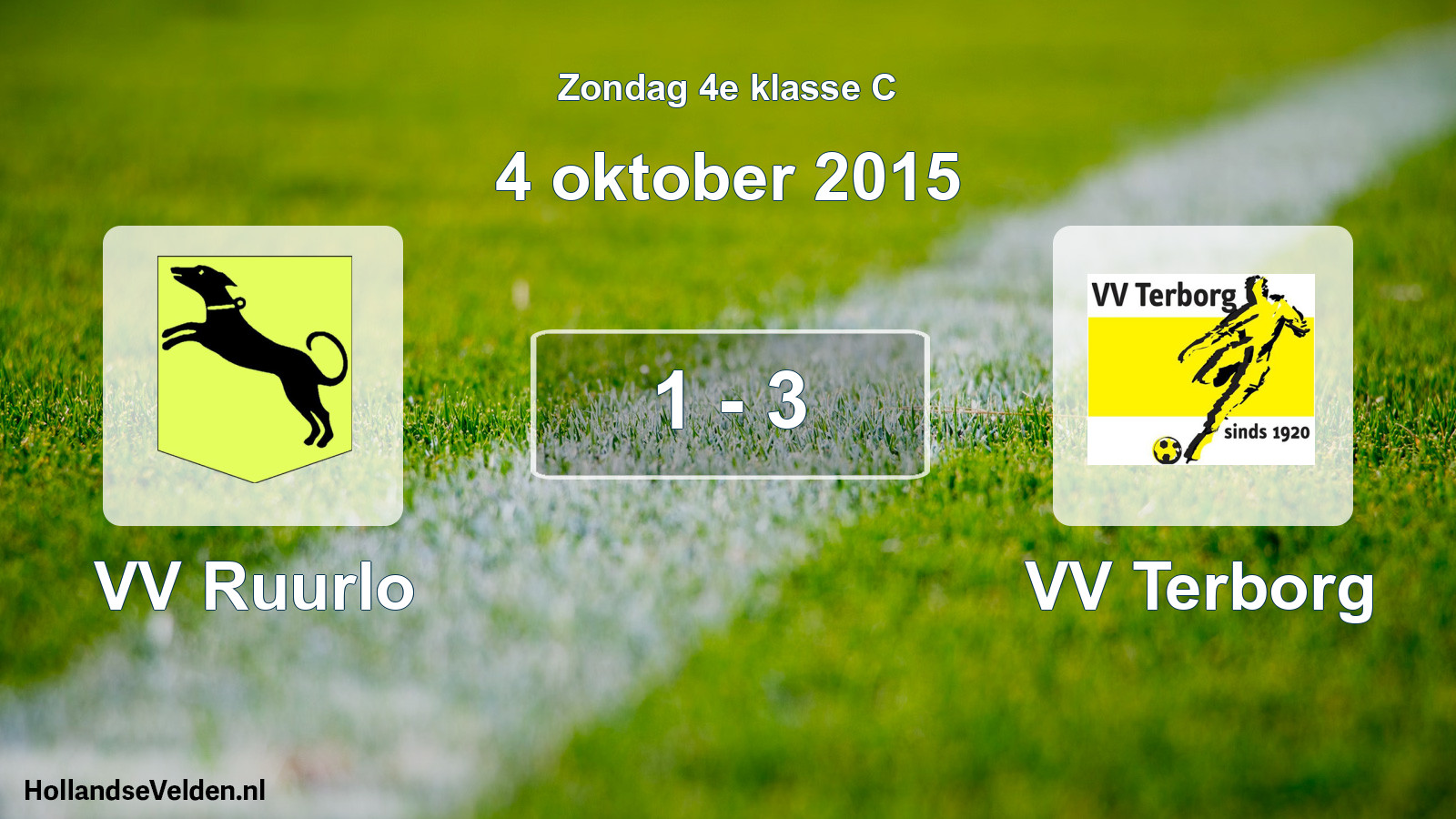 Total number of matches played: VV Ruurlo - VV Terborg 1 - 3 (4 October 2015)