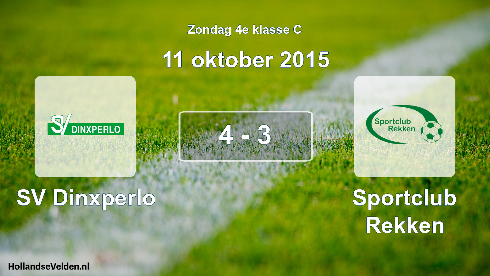 Total number of matches played: SV Dinxperlo - Sportclub Rekken 4 - 3 (11 October 2015)