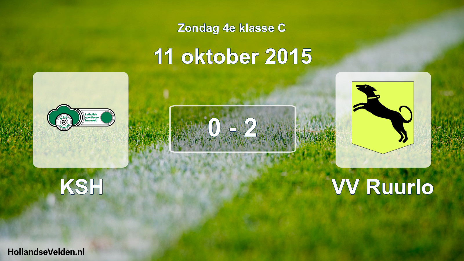Total number of matches played: KSH - VV Ruurlo 0 - 2 (11 October 2015)