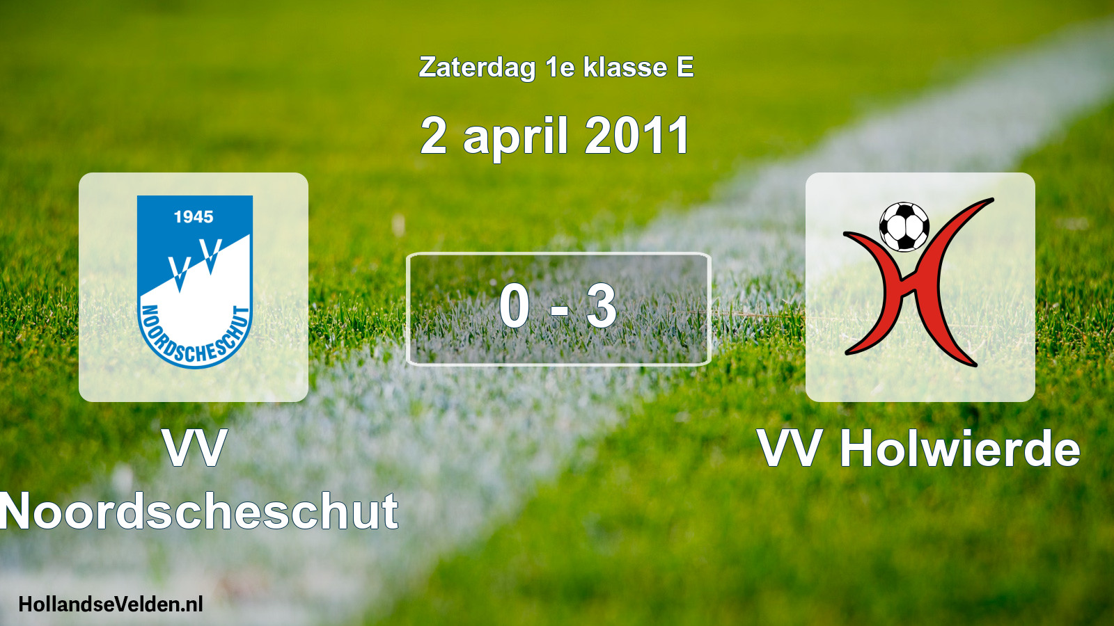 Total number of matches played: VV Noordscheschut - VV Holwierde 0 - 3 (2 April 2011)