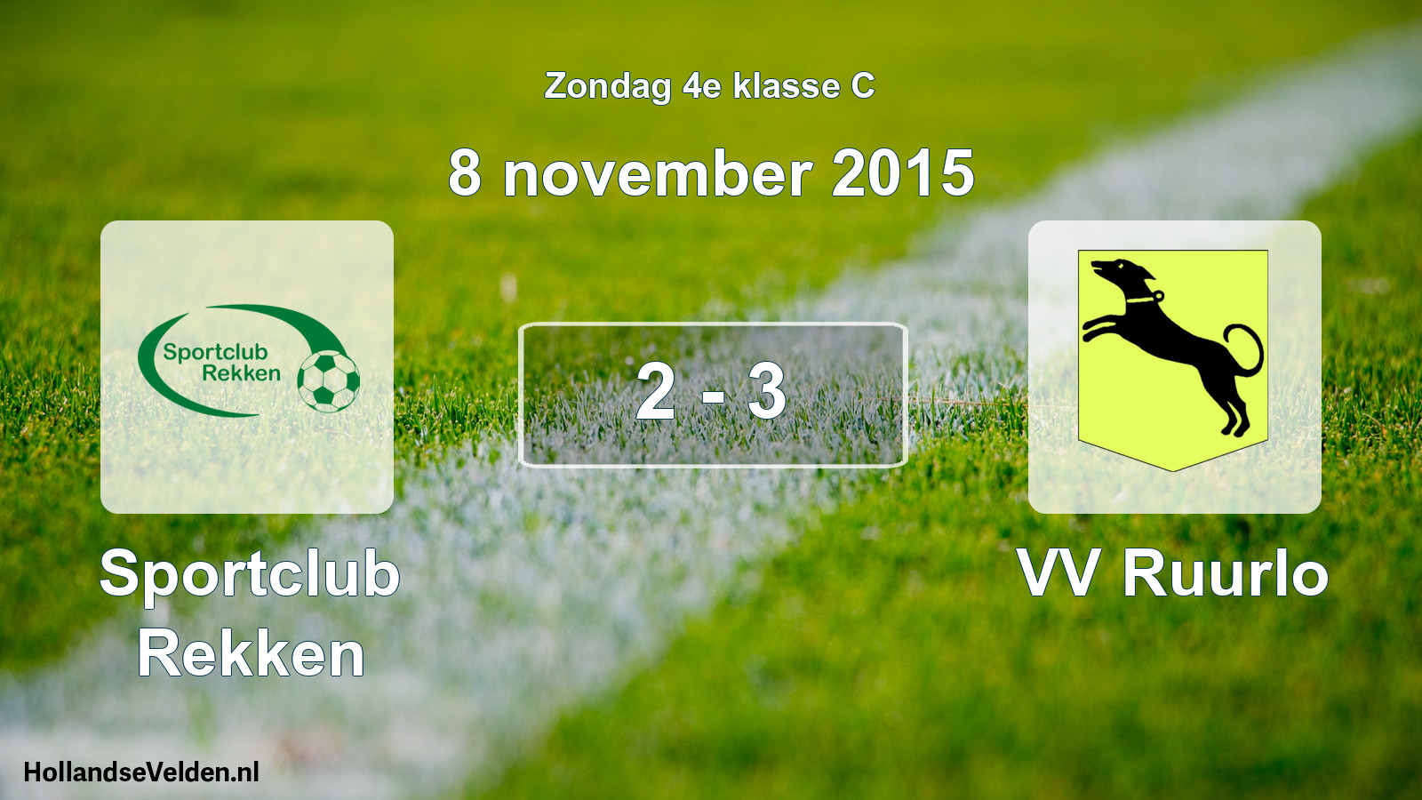 Total number of matches played: Sportclub Rekken - VV Ruurlo 2 - 3 (8 November 2015)