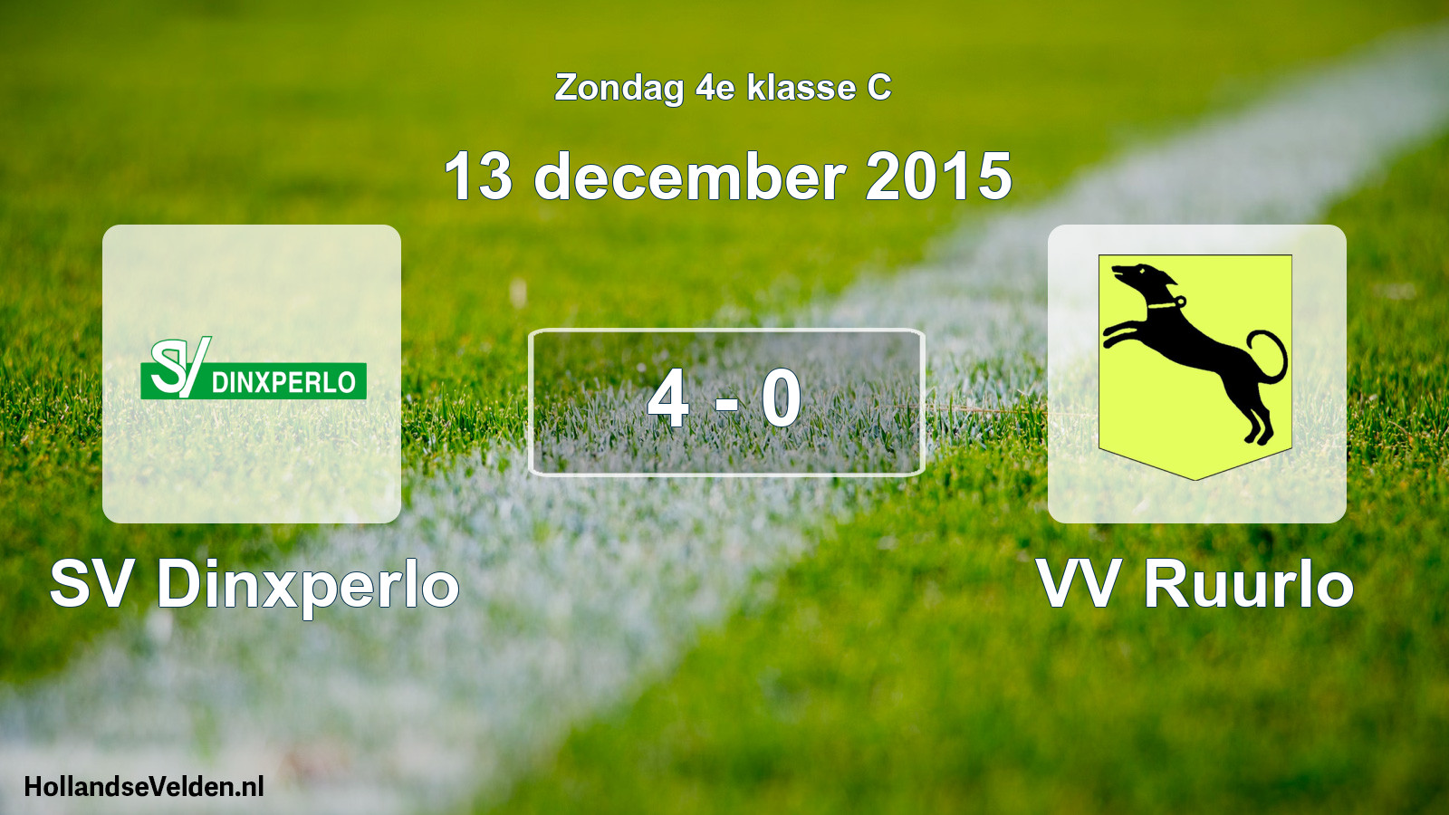 Total number of matches played: SV Dinxperlo - VV Ruurlo 4 - 0 (13 December 2015)