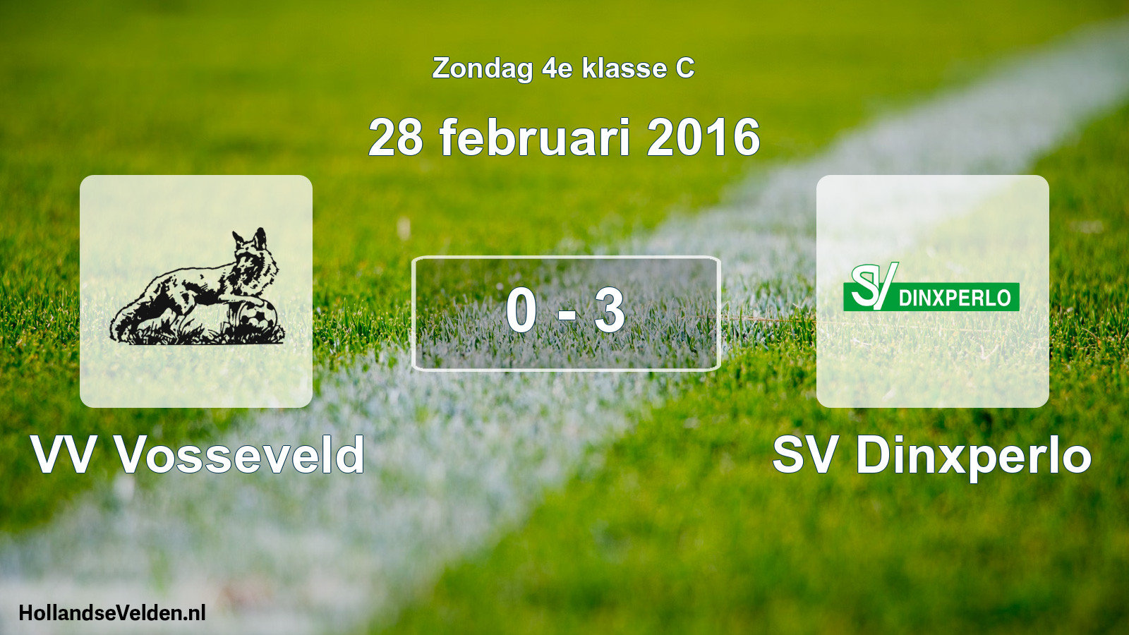Total number of matches played: VV Vosseveld - SV Dinxperlo 0 - 3 (28 February 2016)