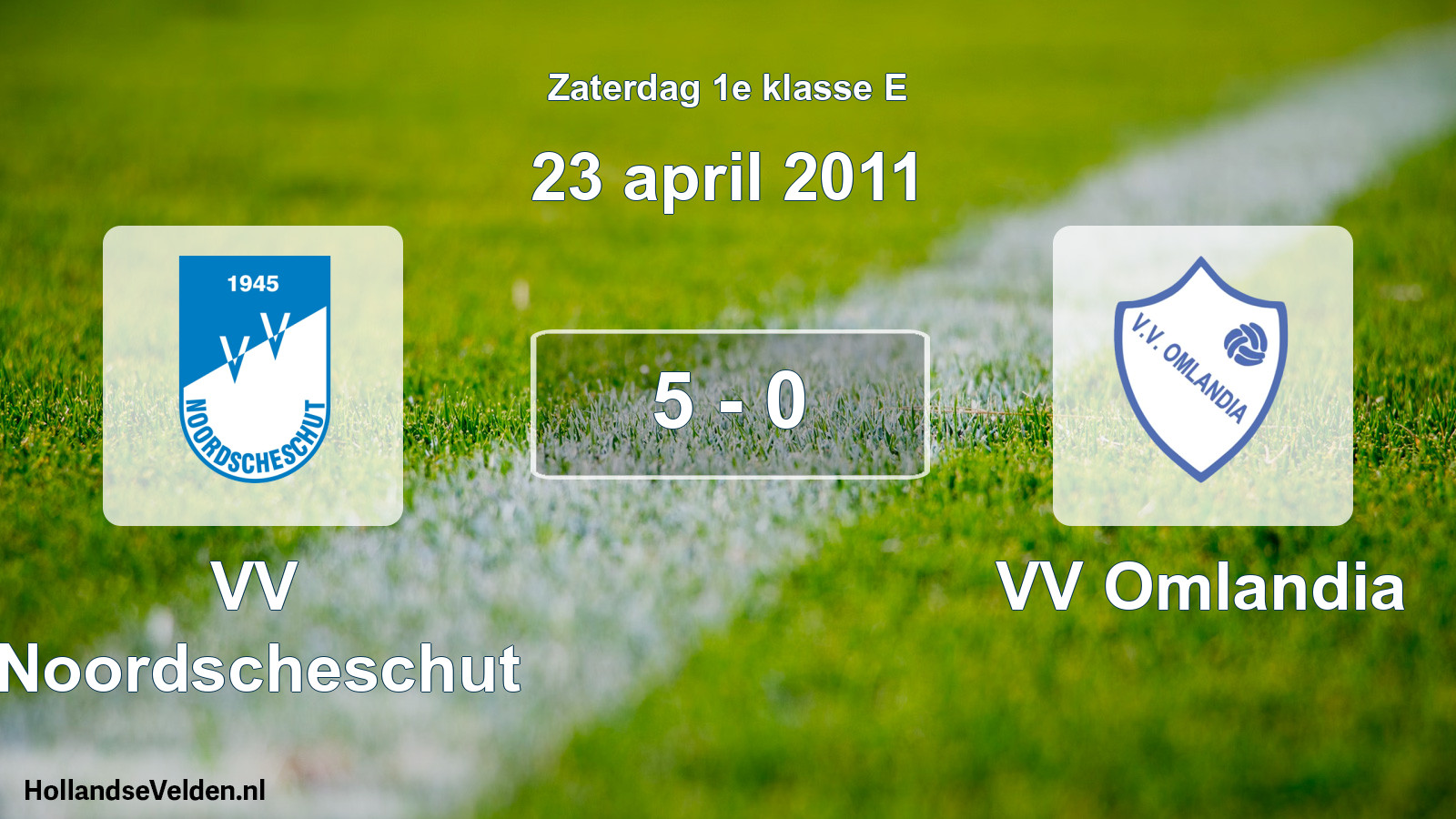 Total number of matches played: VV Noordscheschut - VV Omlandia 5 - 0 (23 April 2011)