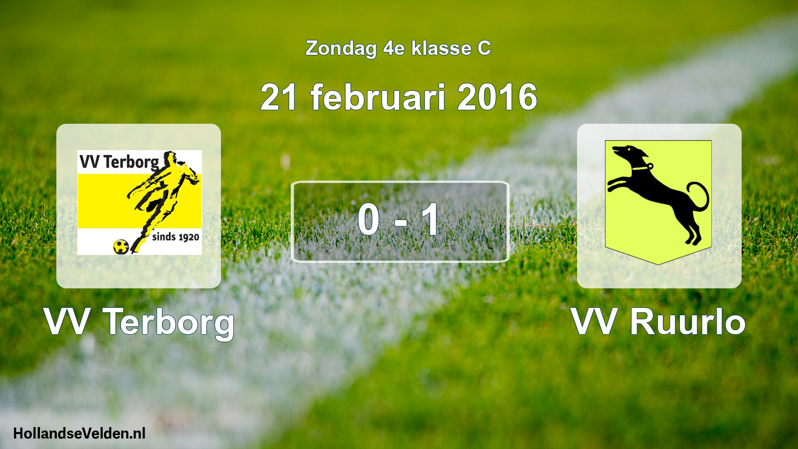 Total number of matches played: VV Terborg - VV Ruurlo 0 - 1 (21 February 2016)