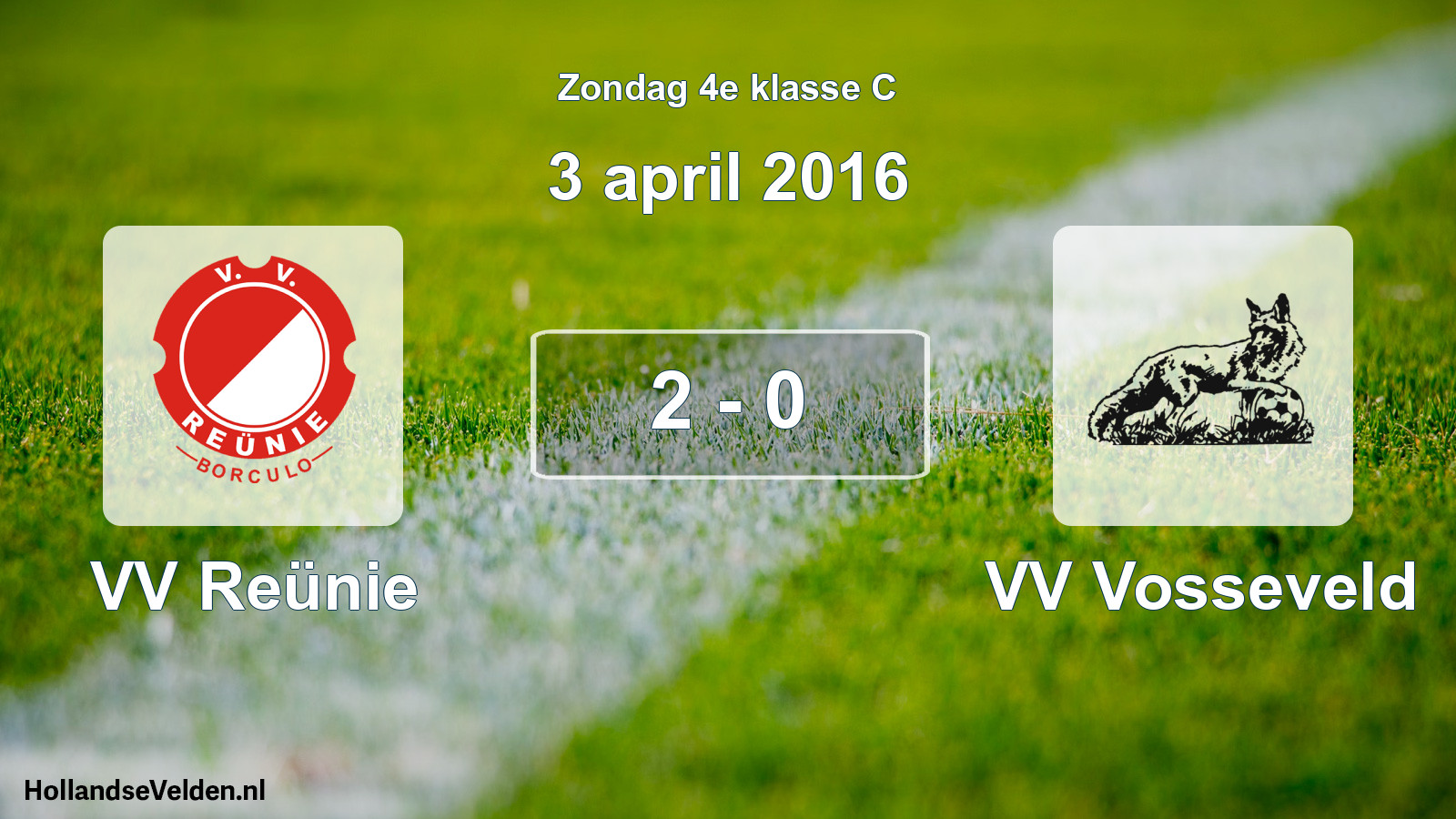 Total number of matches played: VV Reünie - VV Vosseveld 2 - 0 (3 April 2016)