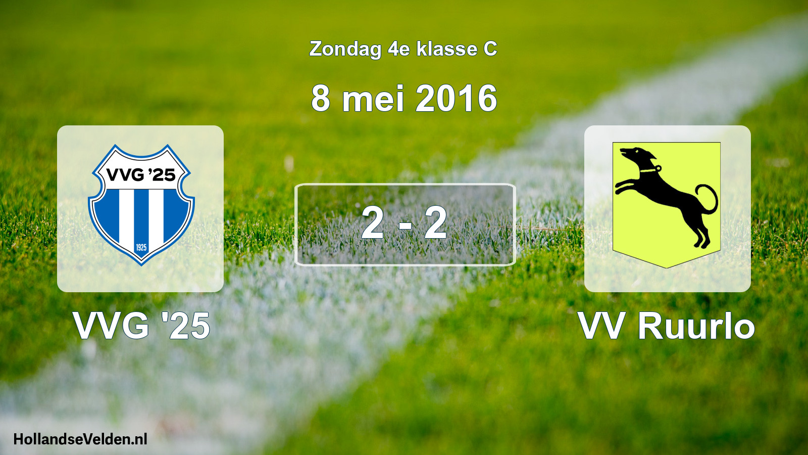 Total number of matches played: VVG '25 - VV Ruurlo 2 - 2 (8 May 2016)