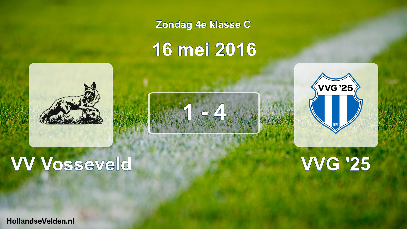 Total number of matches played: VV Vosseveld - VVG '25 1 - 4 (16 May 2016)
