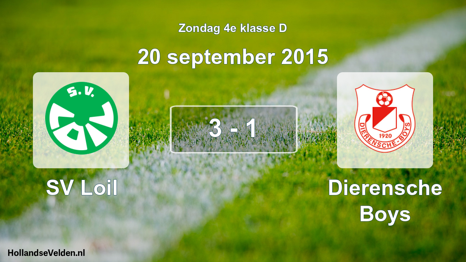 Total number of matches played: SV Loil - Dierensche Boys 3 - 1 (20 September 2015)