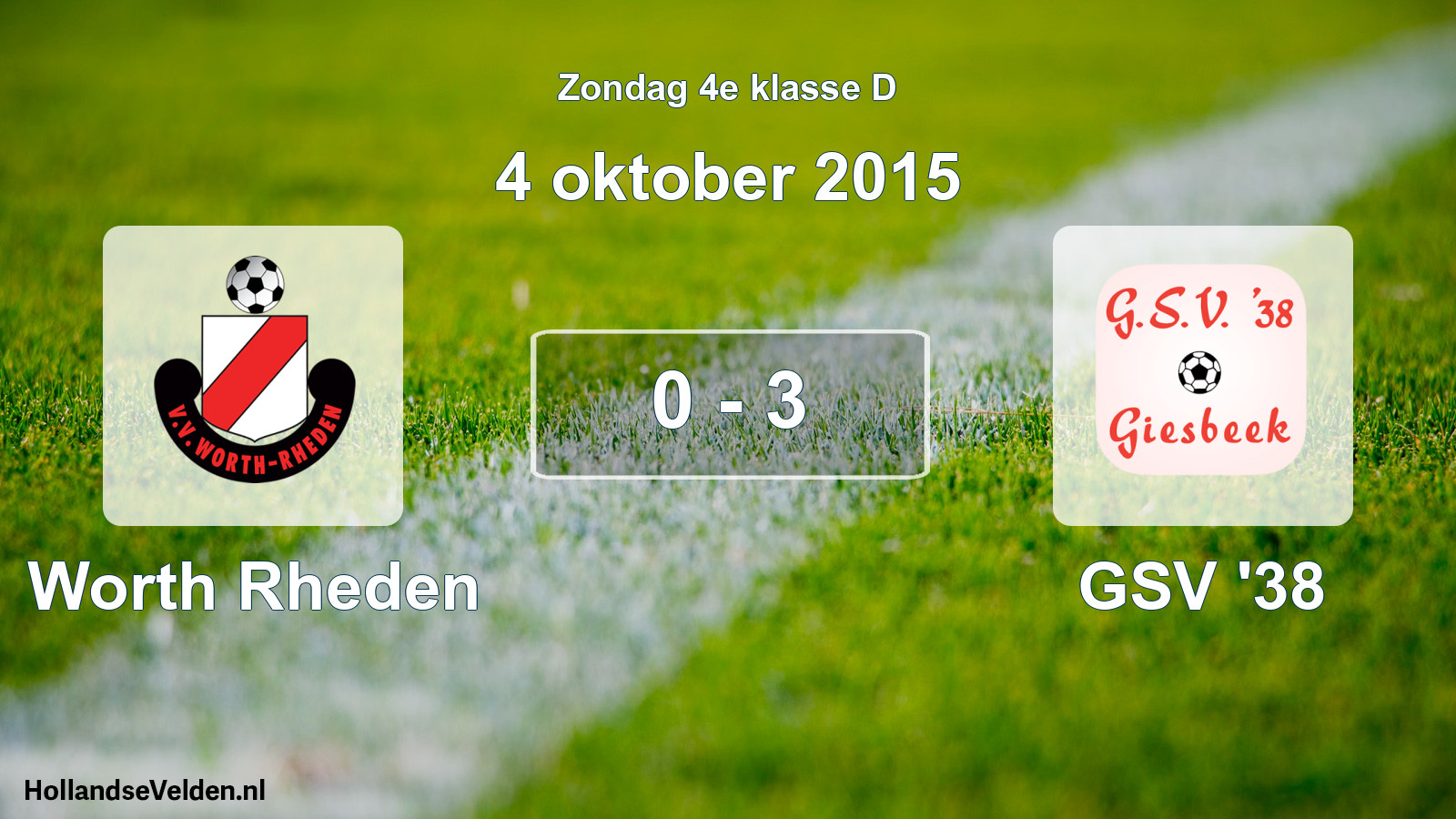 Total number of matches played: Worth Rheden - GSV '38 0 - 3 (4 October 2015)