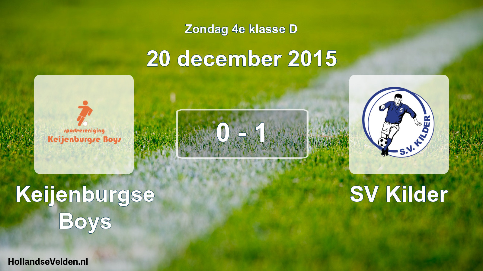 Total number of matches played: Keijenburgse Boys - SV Kilder 0 - 1 (20 December 2015)