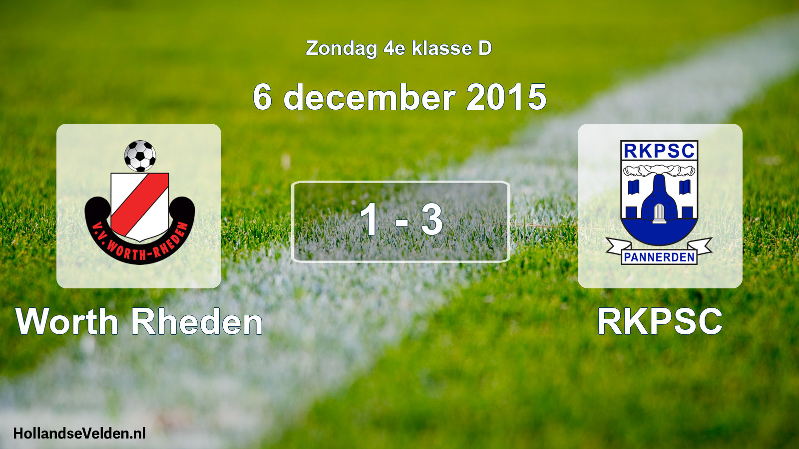 Total number of matches played: Worth Rheden - RKPSC 1 - 3 (6 December 2015)