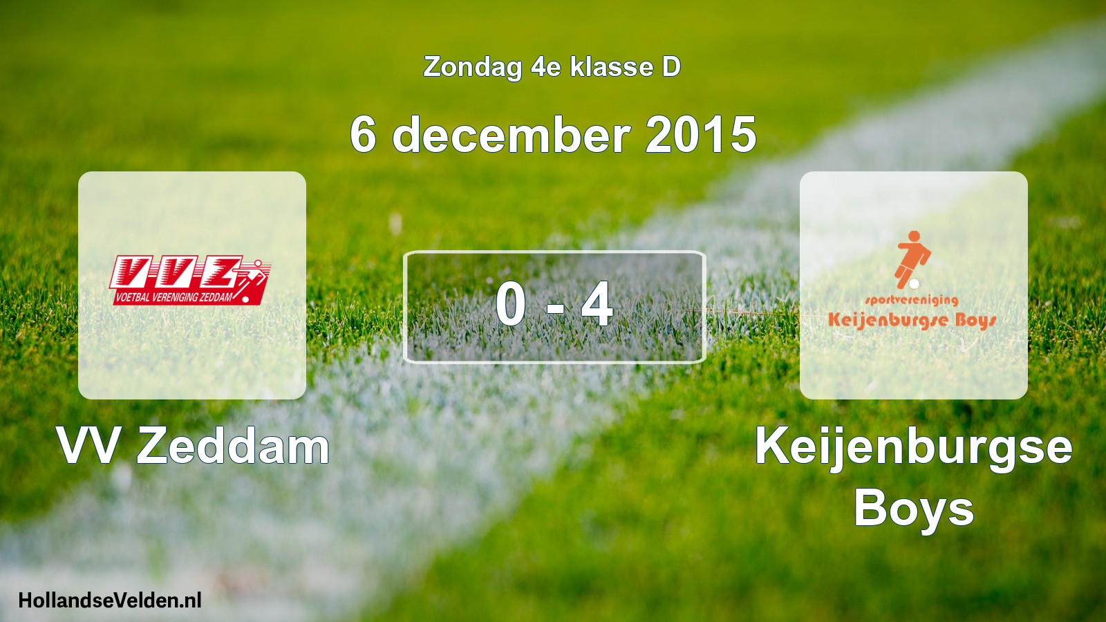 Total number of matches played: VV Zeddam - Keijenburgse Boys 0 - 4 (6 December 2015)