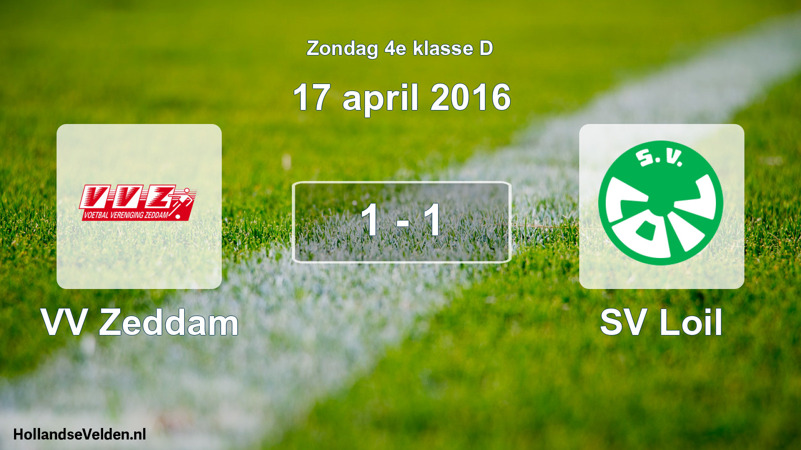 Total number of matches played: VV Zeddam - SV Loil 1 - 1 (17 April 2016)