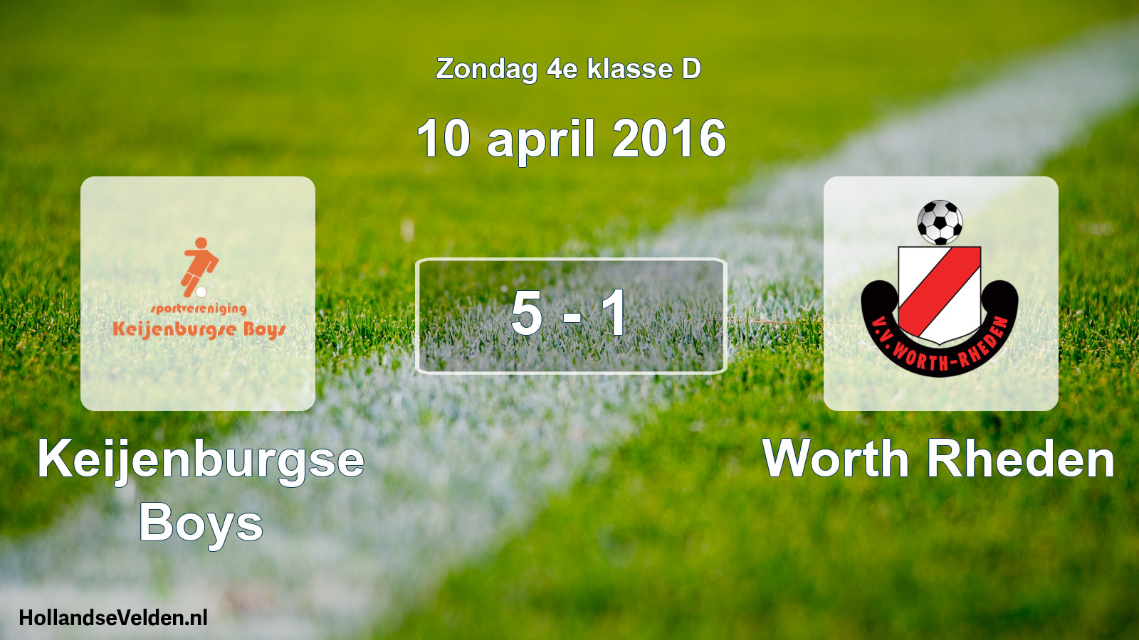 Total number of matches played: Keijenburgse Boys - Worth Rheden 5 - 1 (10 April 2016)