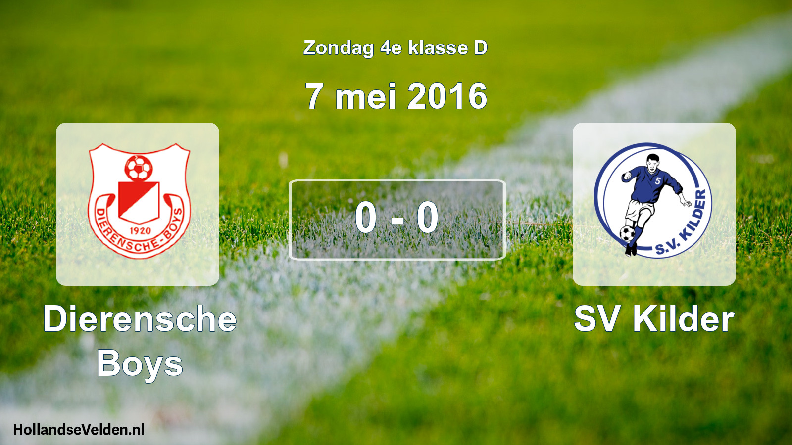 Total number of matches played: Dierensche Boys - SV Kilder 0 - 0 (7 May 2016)