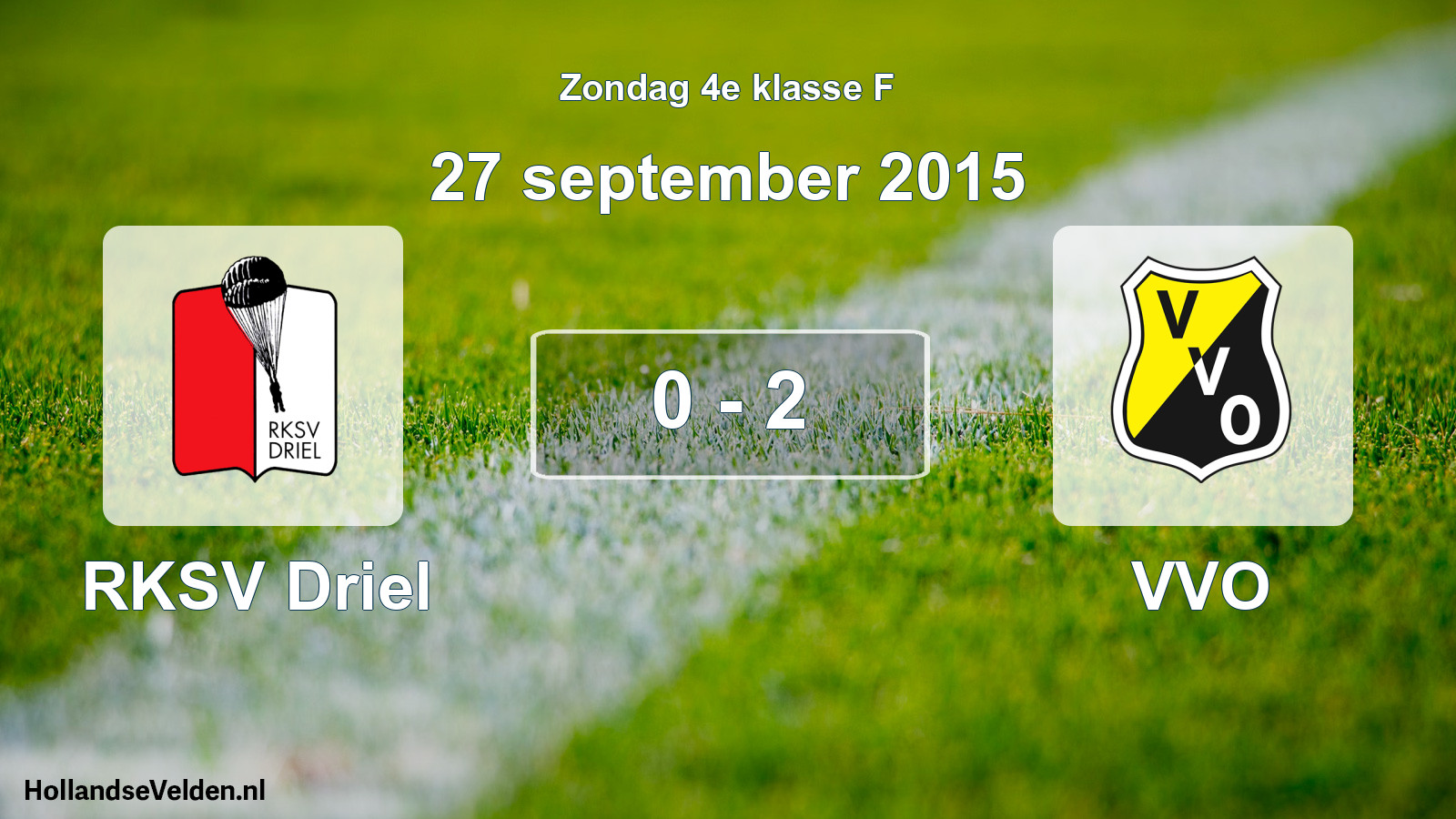 Total number of matches played: RKSV Driel - VVO 0 - 2 (27 September 2015)