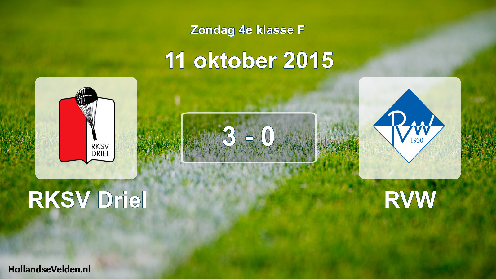 Total number of matches played: RKSV Driel - RVW 3 - 0 (11 October 2015)