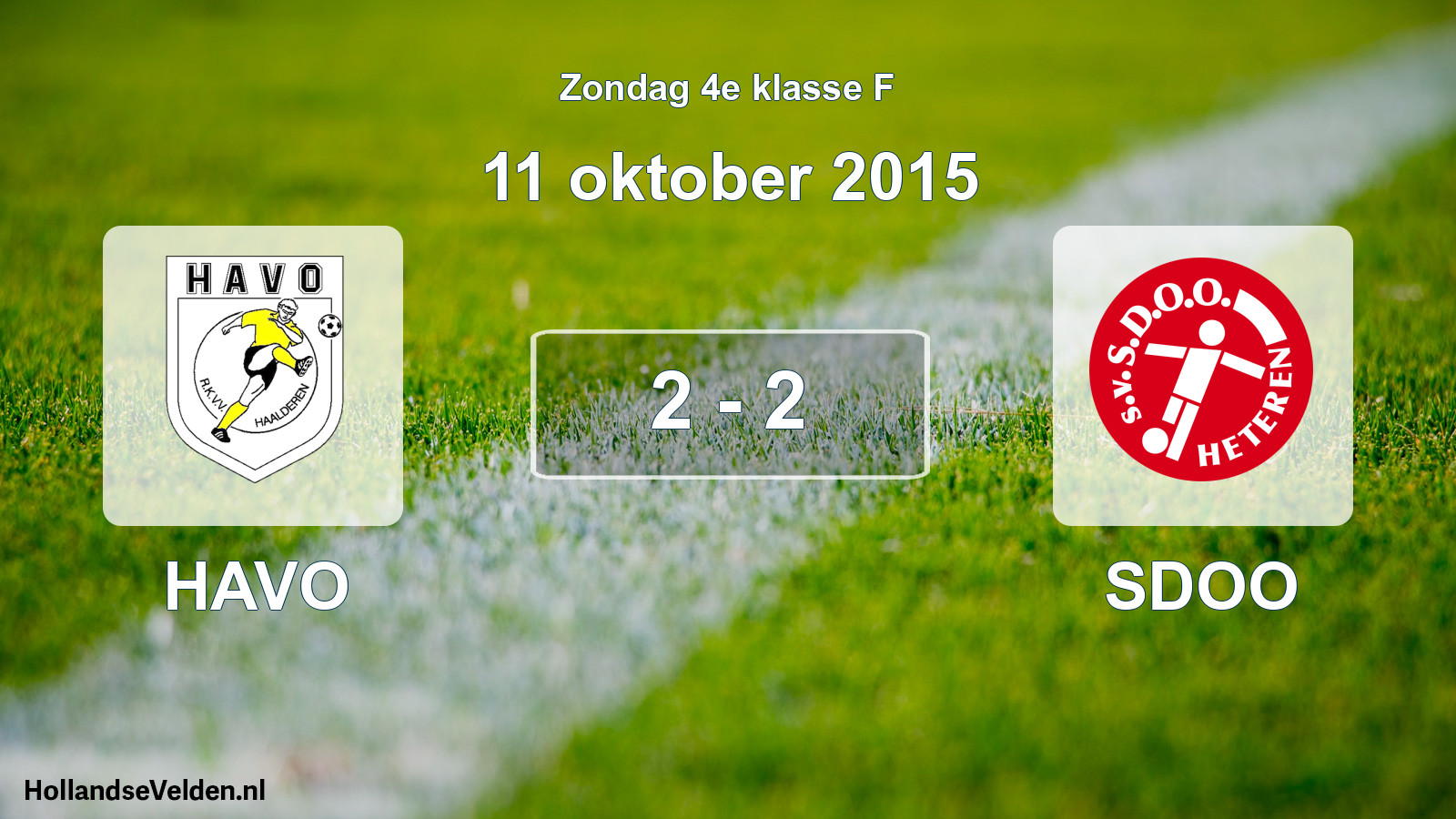 Total number of matches played: HAVO - SDOO 2 - 2 (11 October 2015)