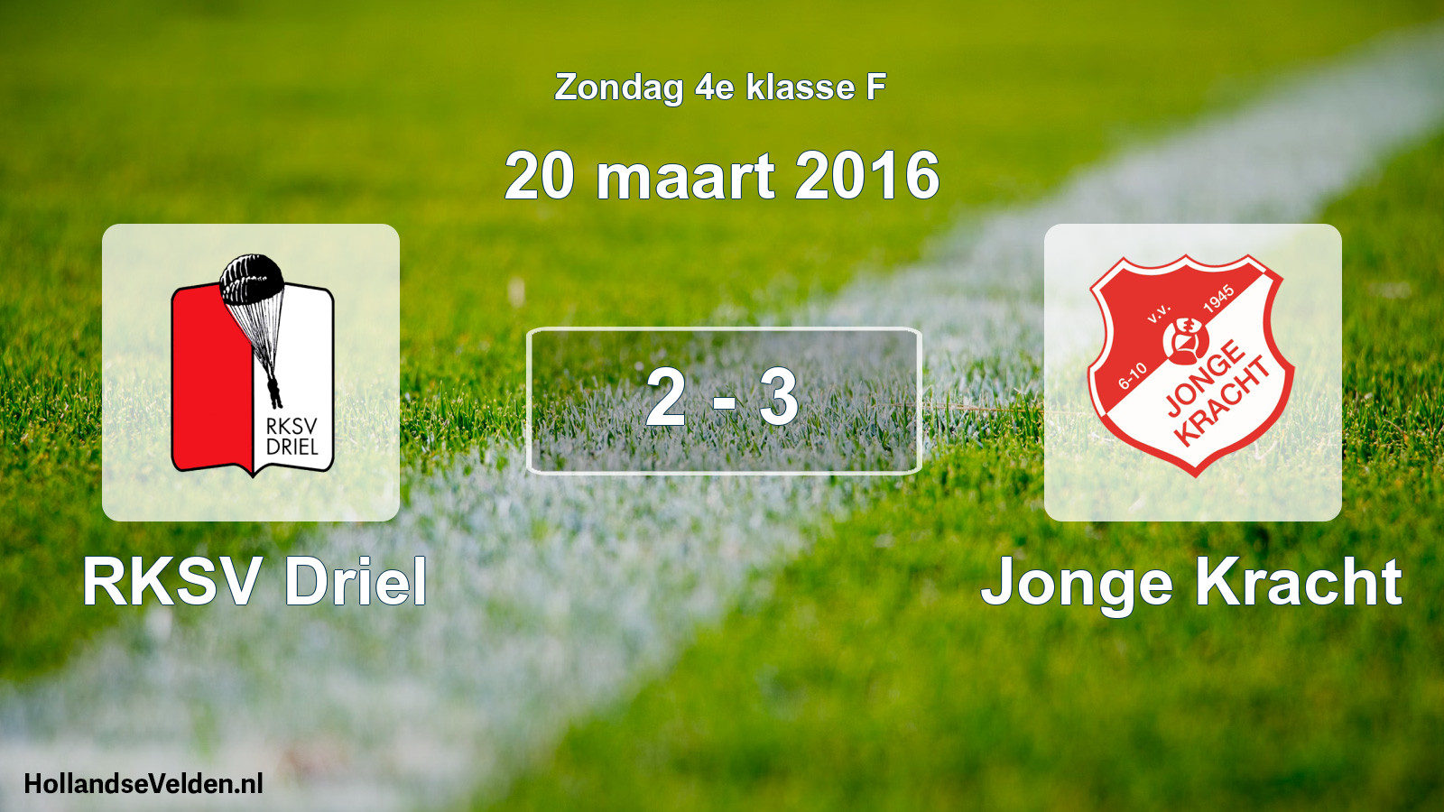 Total number of matches played: RKSV Driel - Jonge Kracht 2 - 3 (20 March 2016)