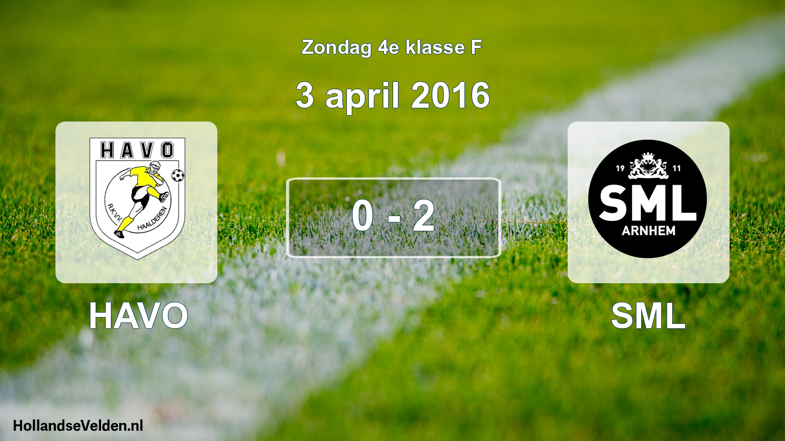 Total number of matches played: HAVO - SML 0 - 2 (3 April 2016)