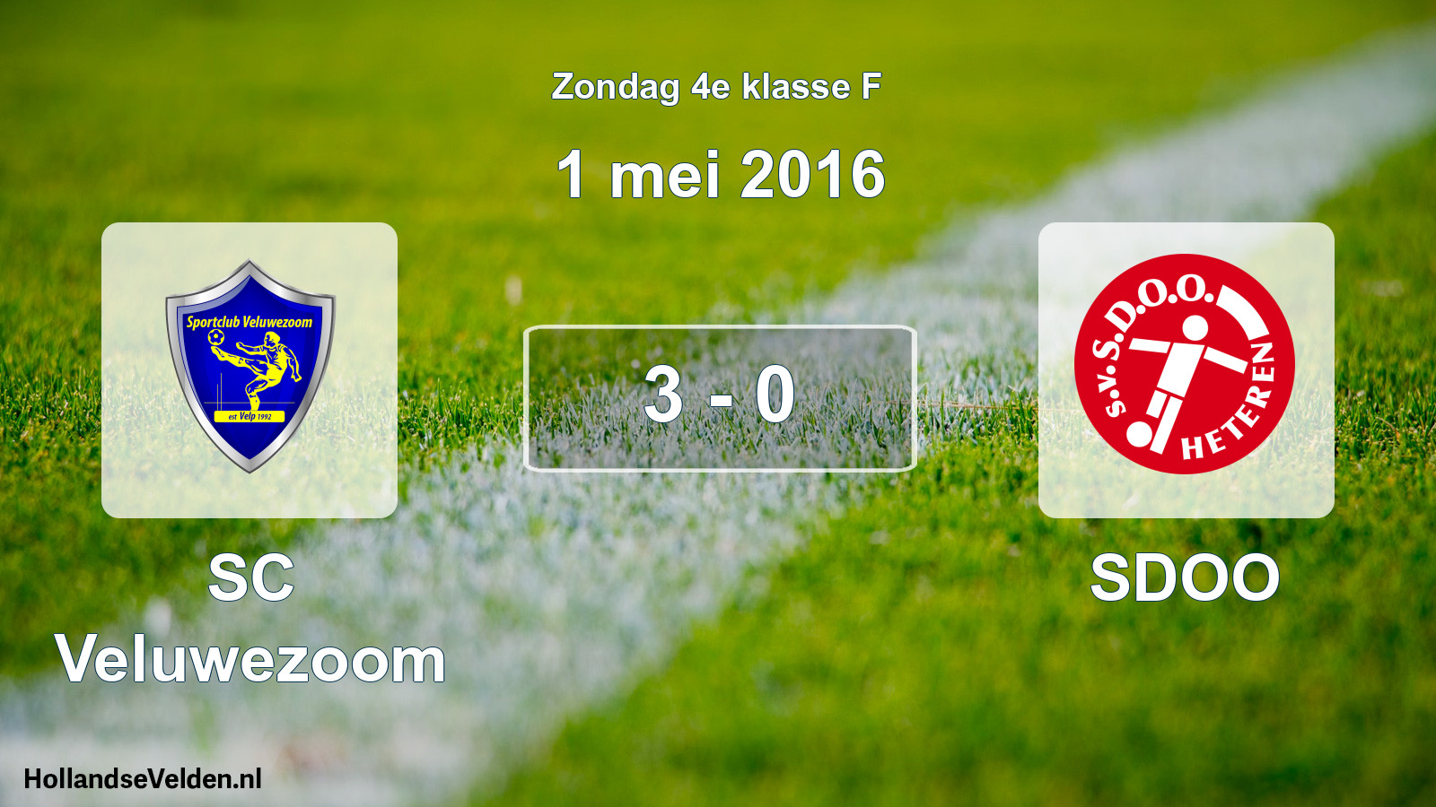 Total number of matches played: SC Veluwezoom - SDOO 3 - 0 (1 May 2016)