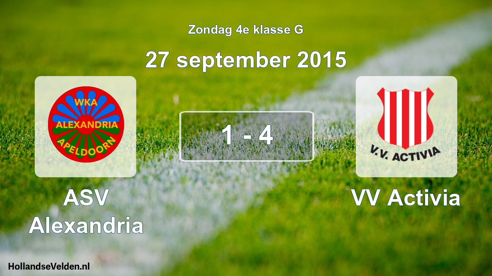 Total number of matches played: ASV Alexandria - VV Activia 1 - 4 (27 September 2015)