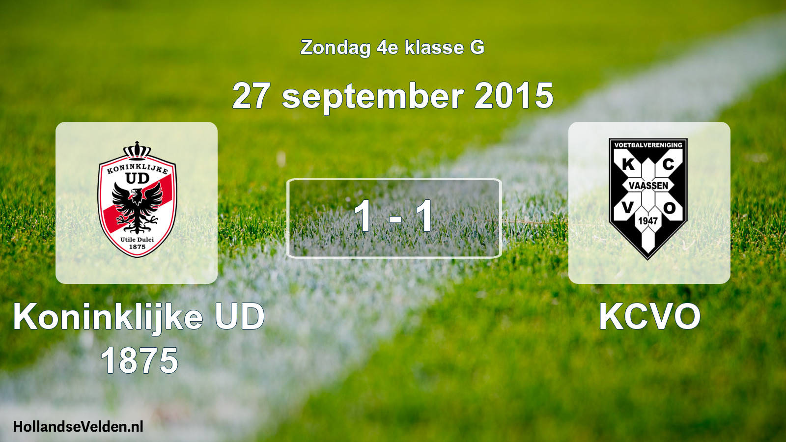 Total number of matches played: Koninklijke UD 1875 - KCVO 1 - 1 (27 September 2015)