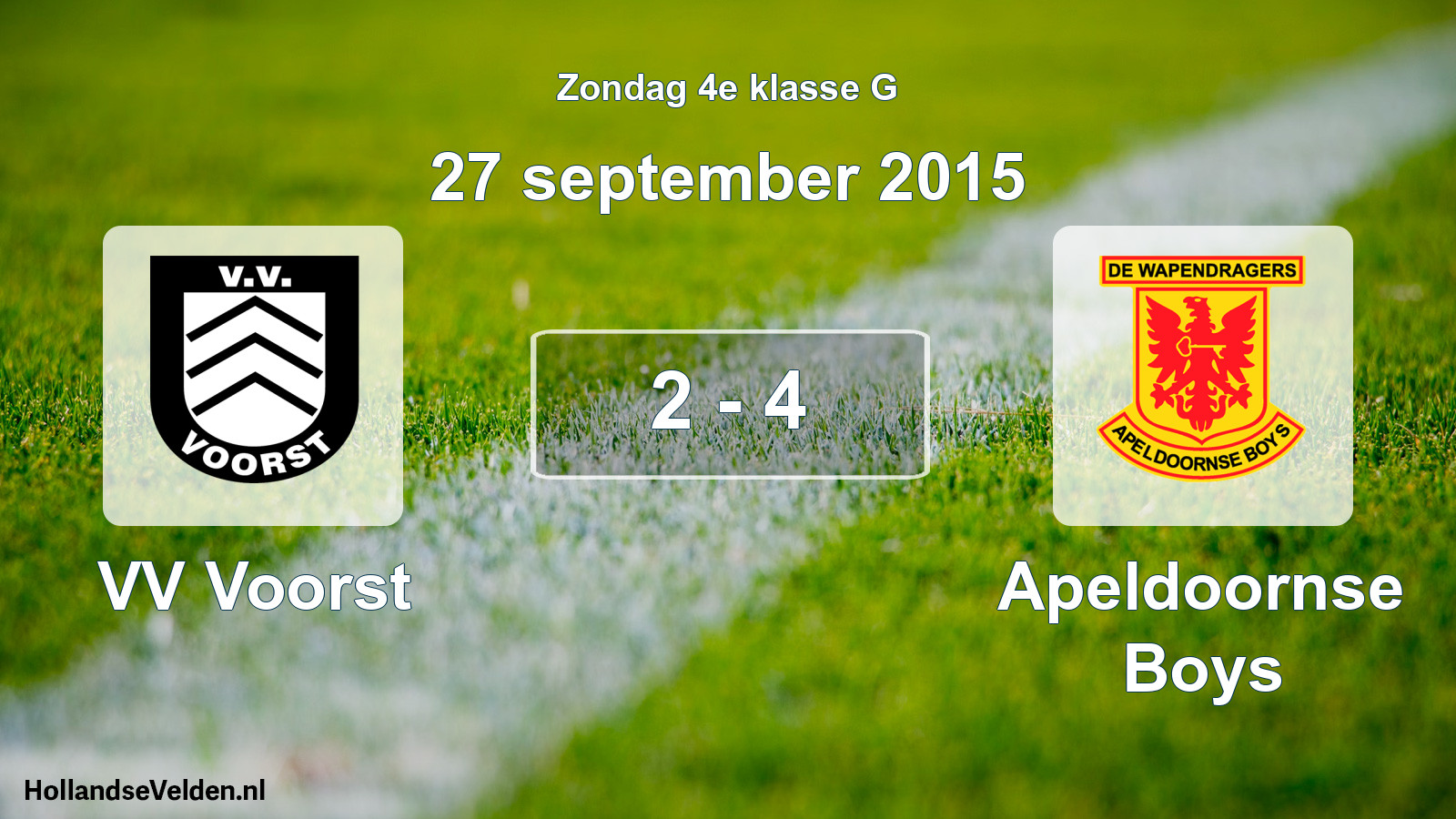 Total number of matches played: VV Voorst - Apeldoornse Boys 2 - 4 (27 September 2015)