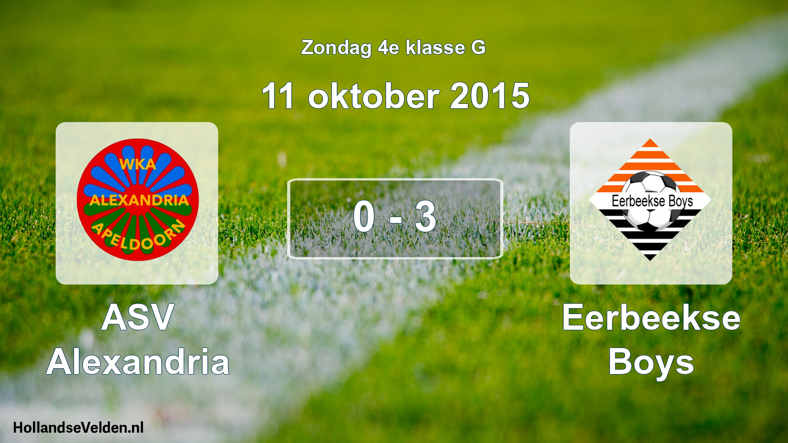 Total number of matches played: ASV Alexandria - Eerbeekse Boys 0 - 3 (11 October 2015)
