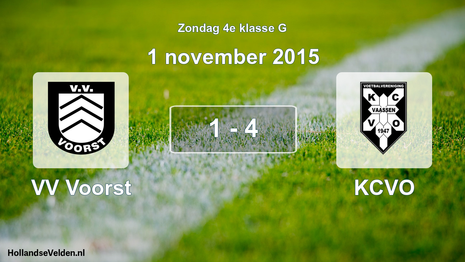 Total number of matches played: VV Voorst - KCVO 1 - 4 (1 November 2015)