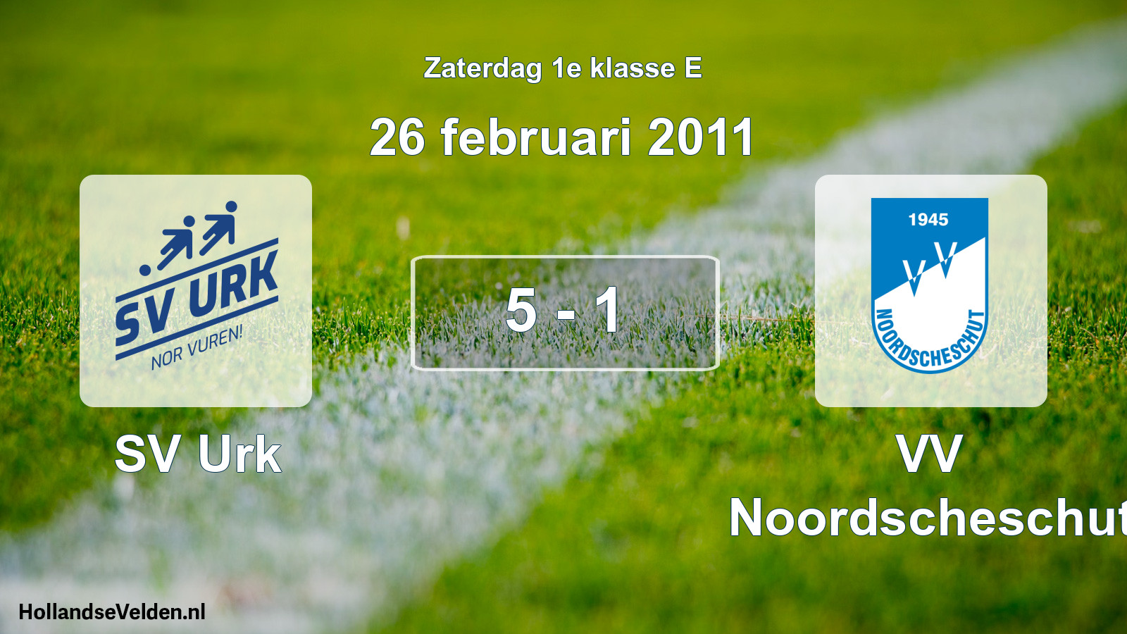 Total number of matches played: SV Urk - VV Noordscheschut 5 - 1 (26 February 2011)