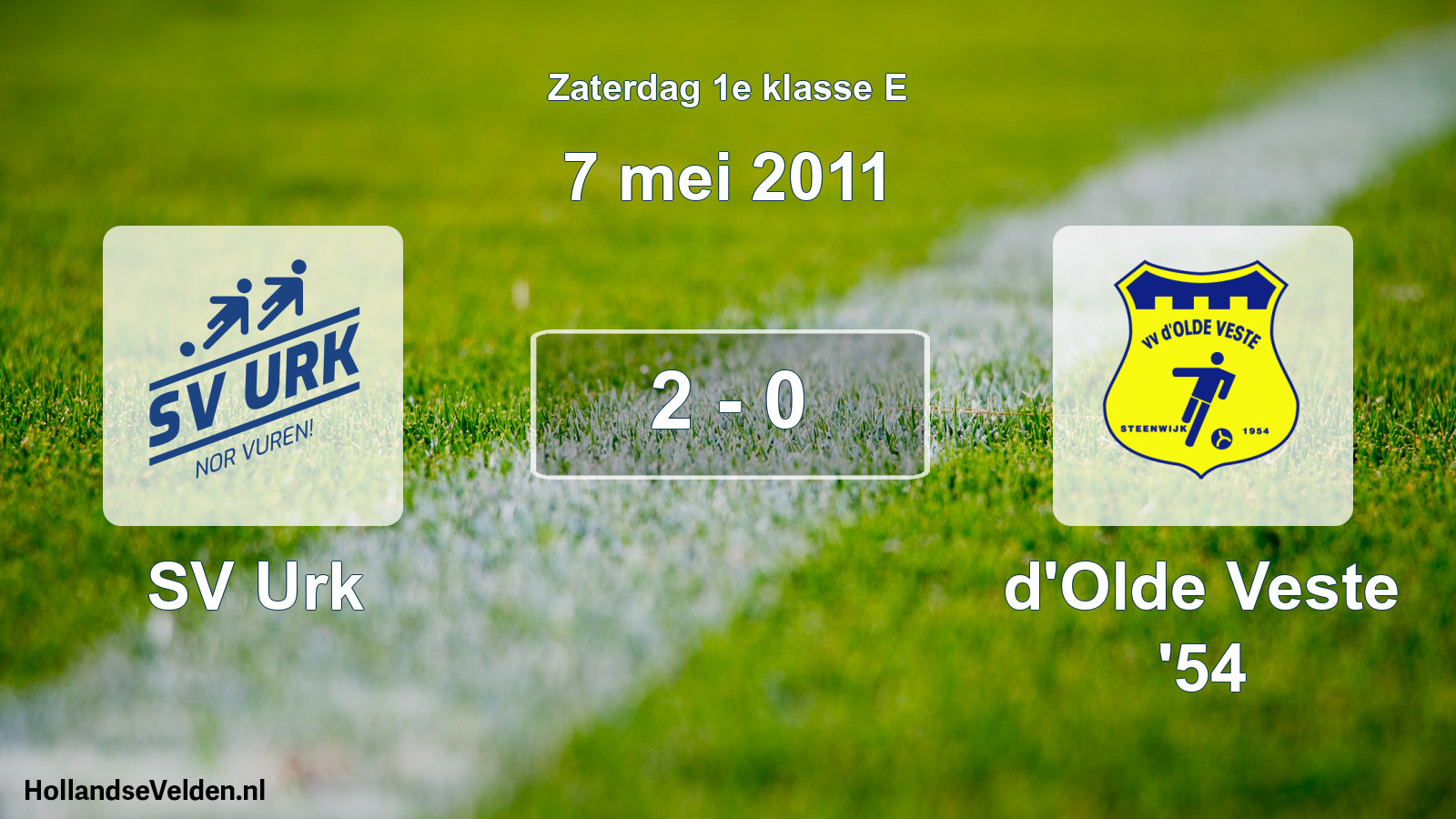 Total number of matches played: SV Urk - d'Olde Veste '54 2 - 0 (7 May 2011)