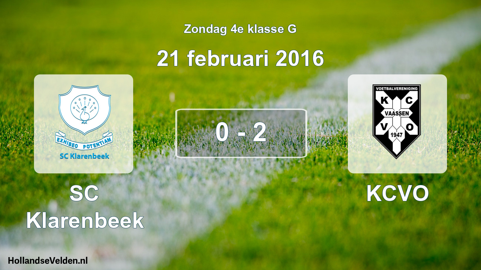 Total number of matches played: SC Klarenbeek - KCVO 0 - 2 (21 February 2016)