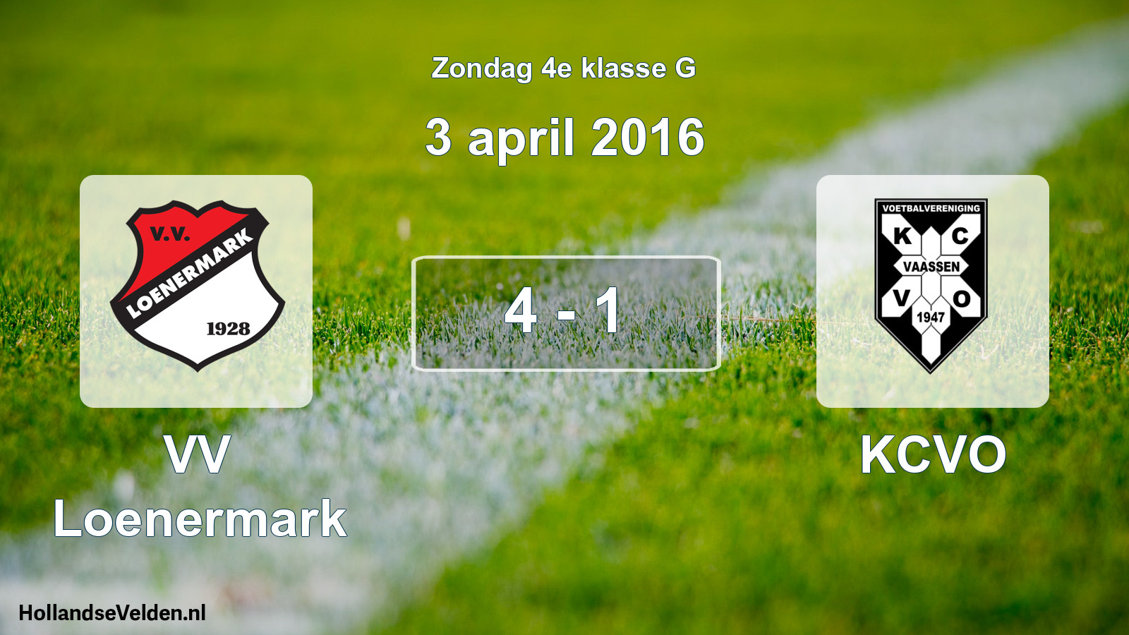 Total number of matches played: VV Loenermark - KCVO 4 - 1 (3 April 2016)