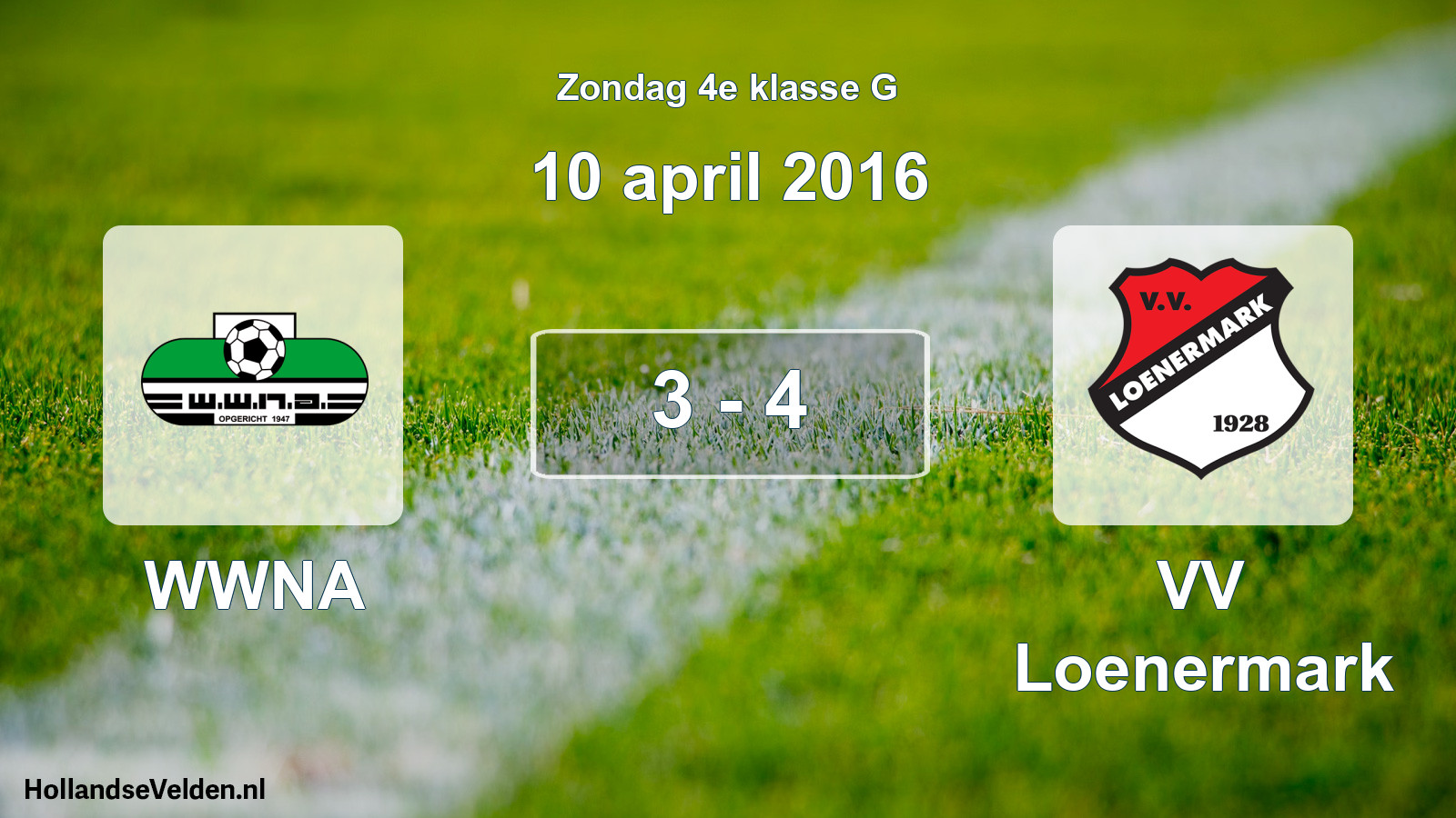Total number of matches played: WWNA - VV Loenermark 3 - 4 (10 April 2016)
