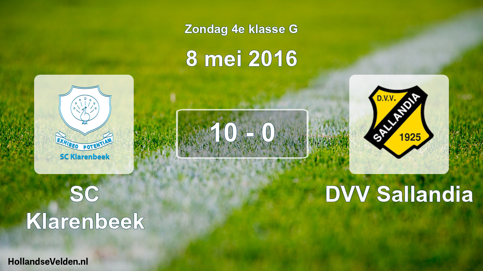 Total number of matches played: SC Klarenbeek - DVV Sallandia 10 - 0 (8 May 2016)