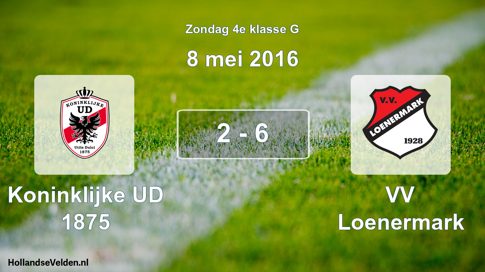 Total number of matches played: Koninklijke UD 1875 - VV Loenermark 2 - 6 (8 May 2016)