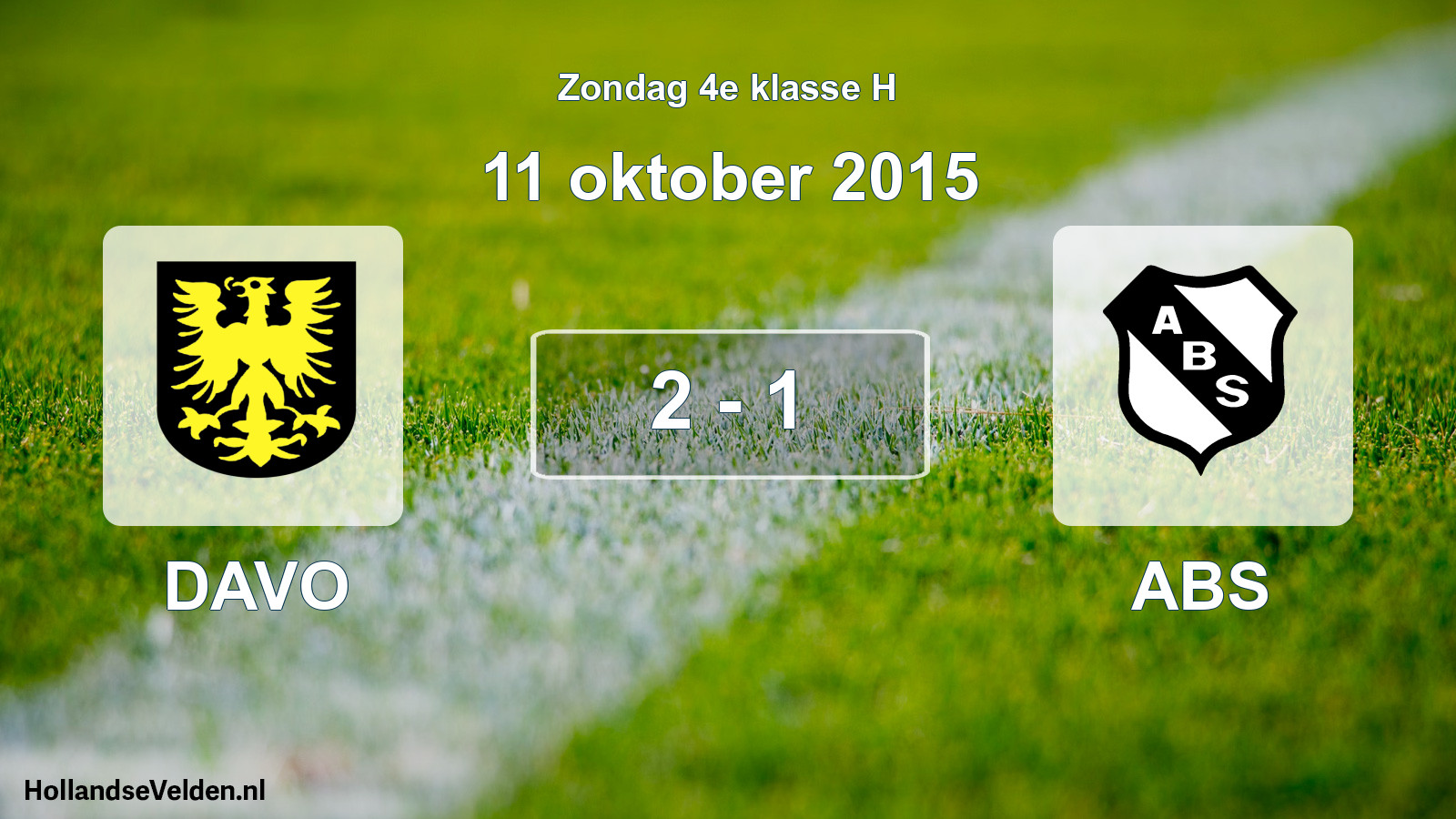 Total number of matches played: DAVO - ABS 2 - 1 (11 October 2015)