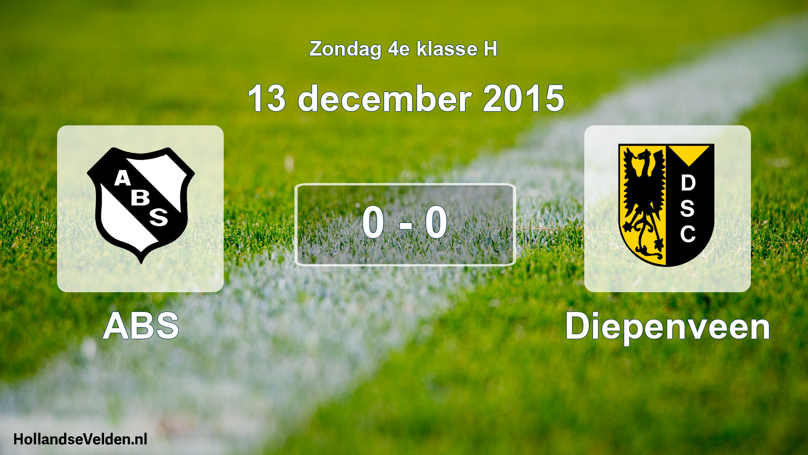 Total number of matches played: ABS - Diepenveen 0 - 0 (13 December 2015)