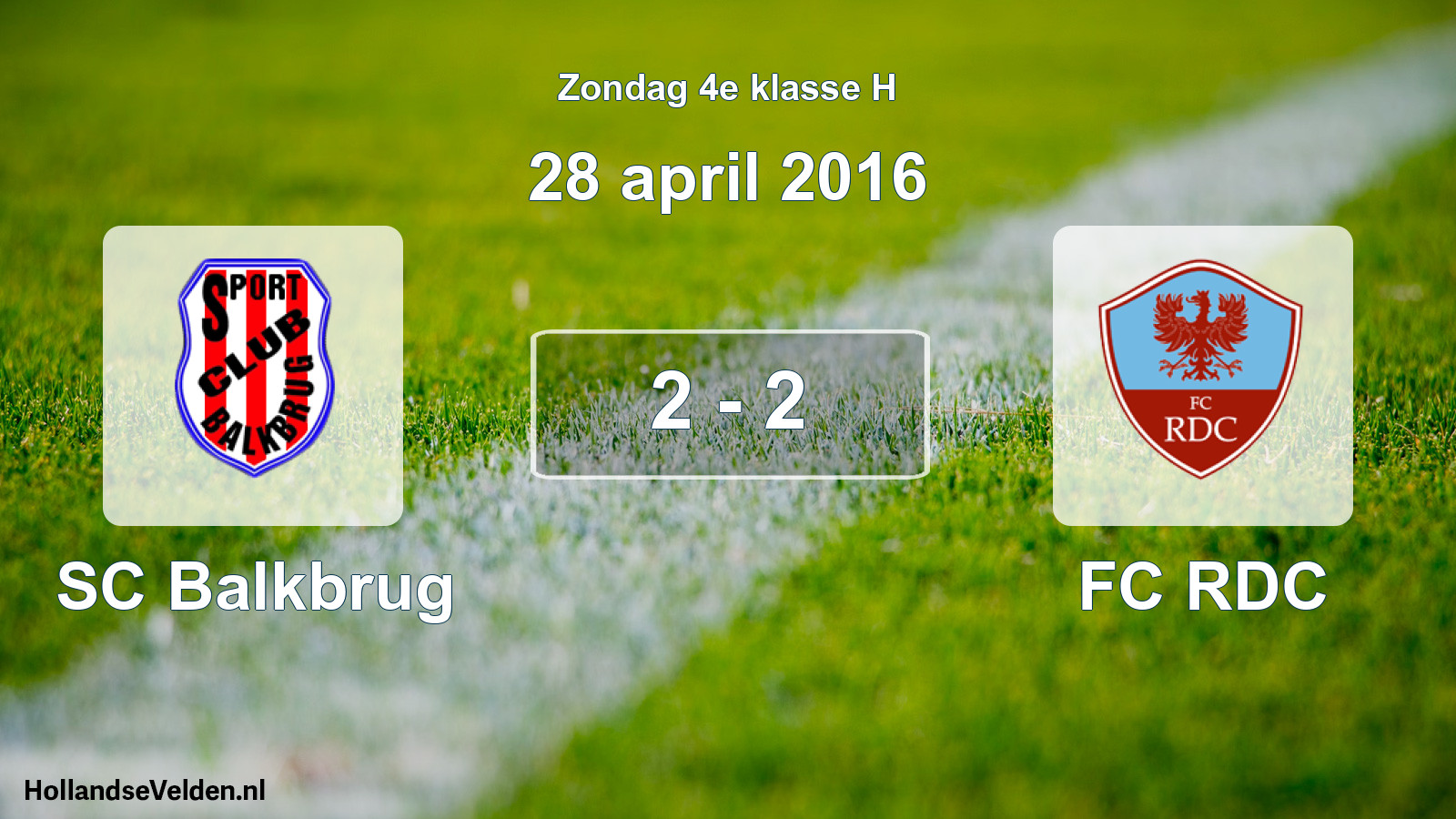 Total number of matches played: SC Balkbrug - FC RDC 2 - 2 (28 April 2016)