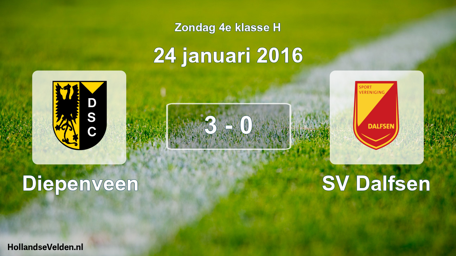 Total number of matches played: Diepenveen - SV Dalfsen 3 - 0 (24 January 2016)