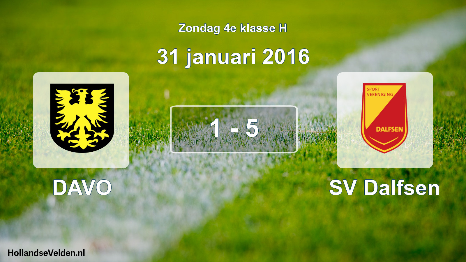 Total number of matches played: DAVO - SV Dalfsen 1 - 5 (31 January 2016)