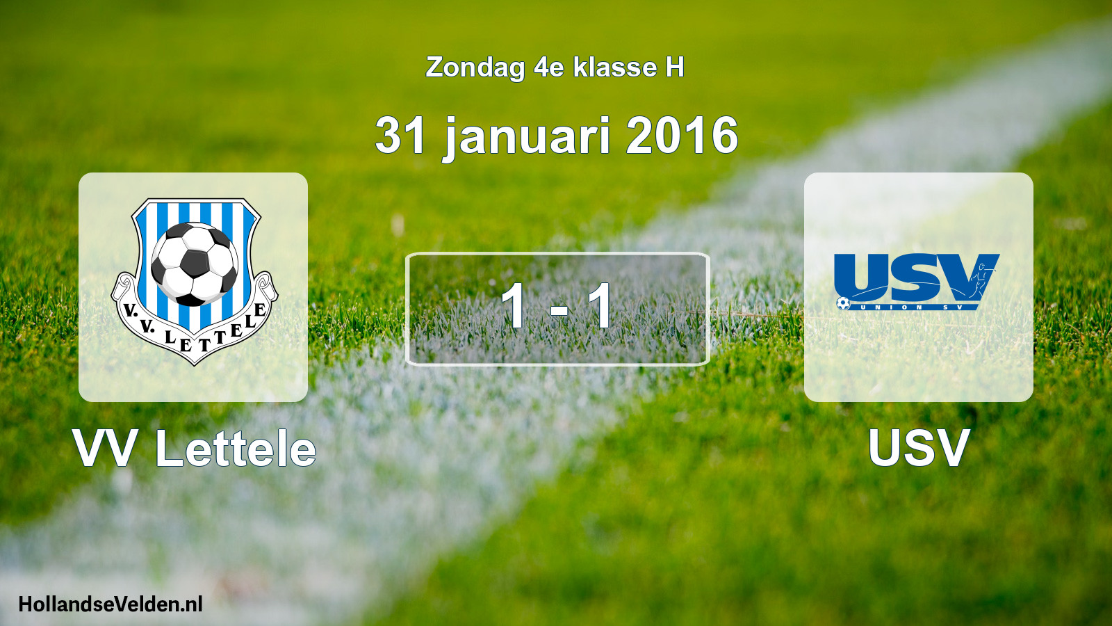Total number of matches played: VV Lettele - USV 1 - 1 (31 January 2016)