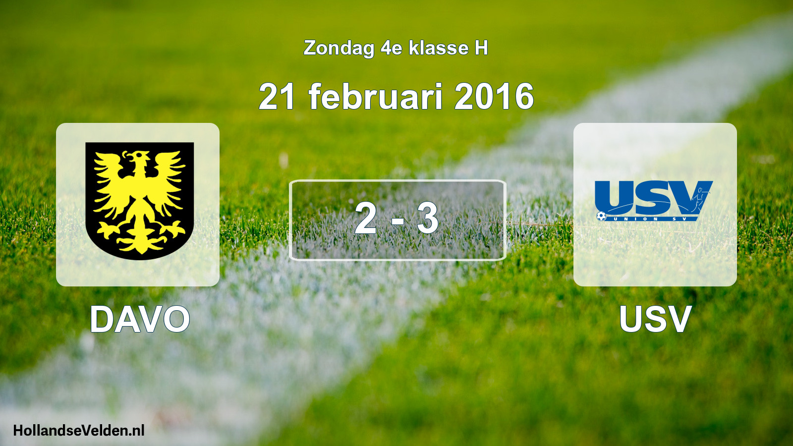Total number of matches played: DAVO - USV 2 - 3 (21 February 2016)