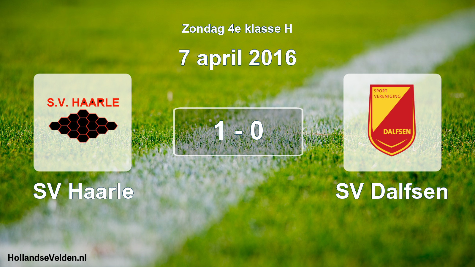 Total number of matches played: SV Haarle - SV Dalfsen 1 - 0 (7 April 2016)